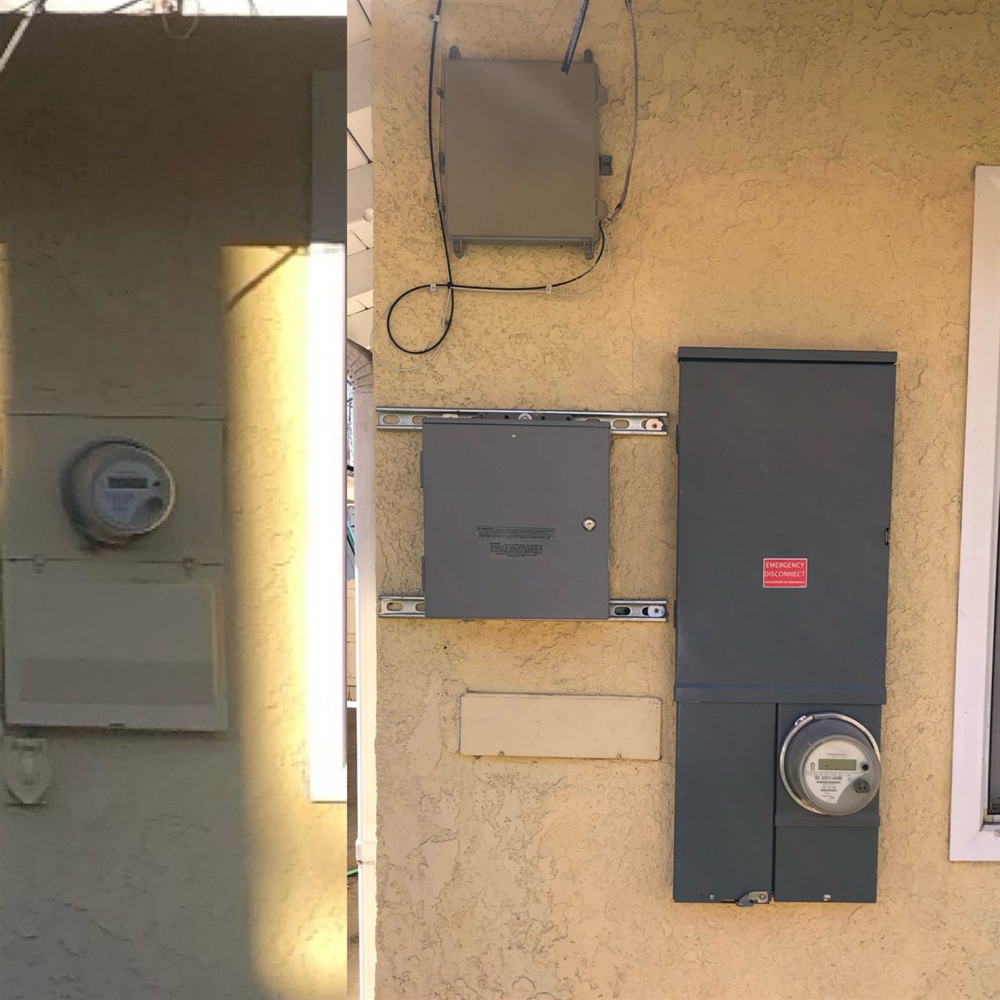 Before and completed electrical service equipment photographed by Allegiant Electrical