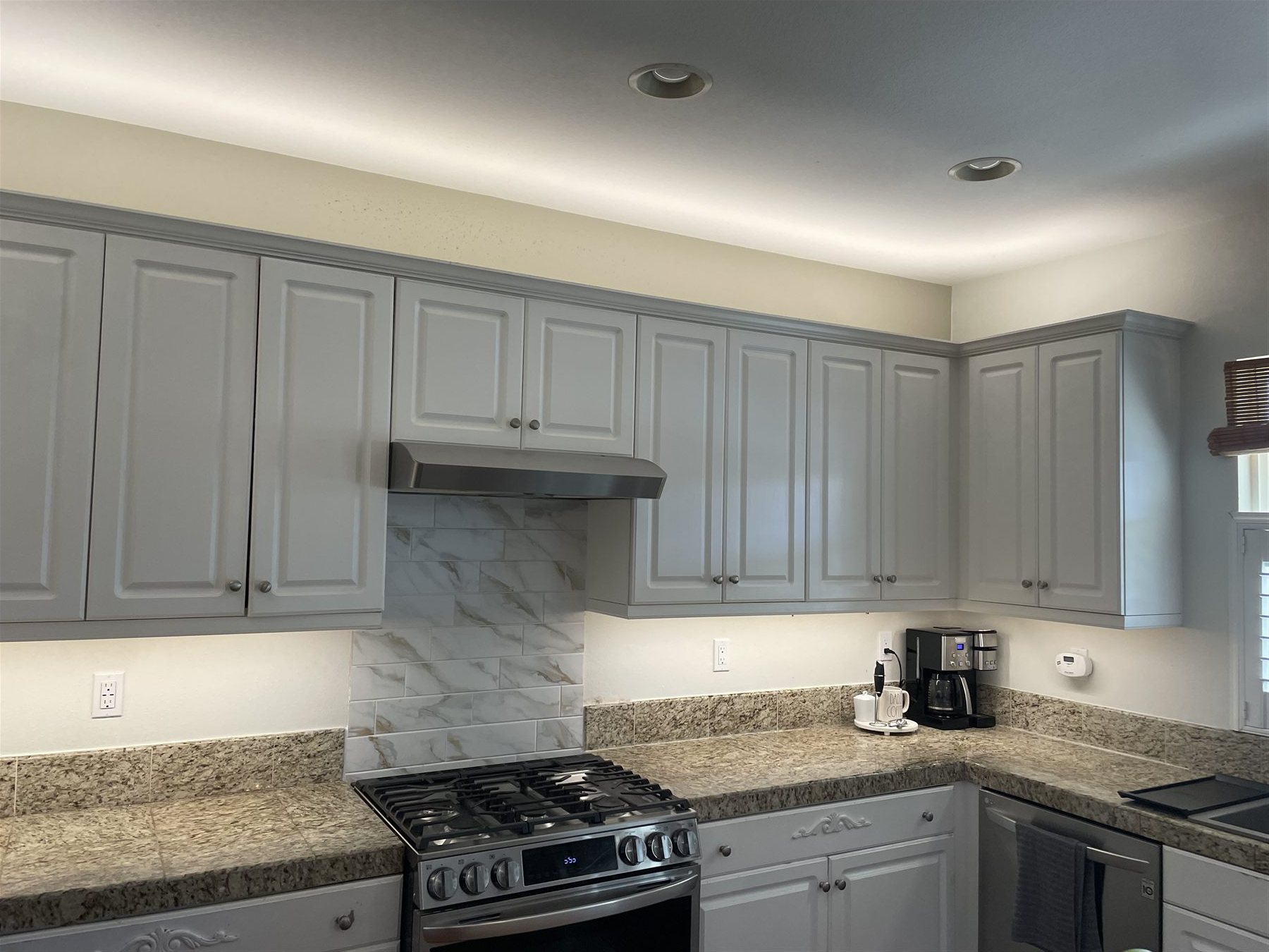 Kitchen with completed outlets, lighting, and electrical controls